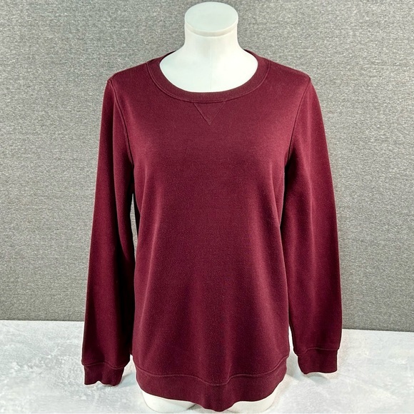 St. John's Bay Tops - St. John’s Bay Burgundy (Red) Long Sleeve Sweatshirt Women Size Small (S)